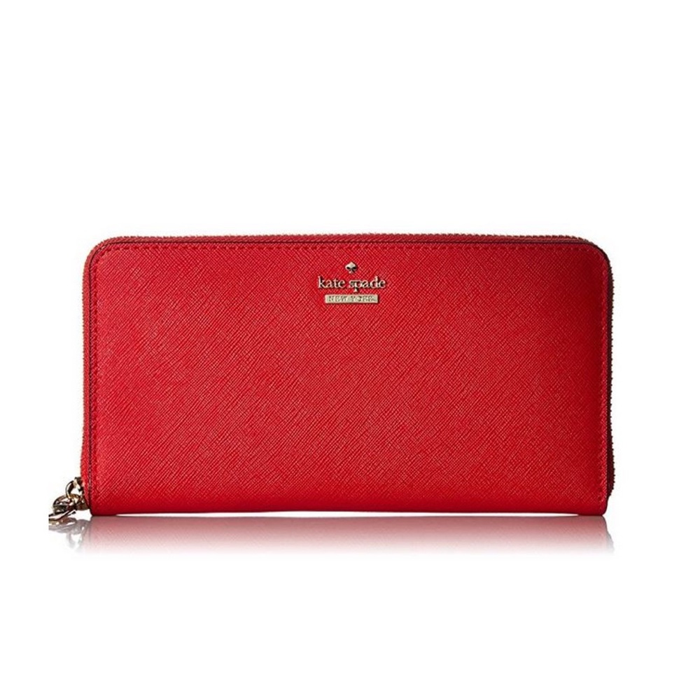 Kate Spade ♠️ Cameron Street Leather Wallet Lacey Red NWT
